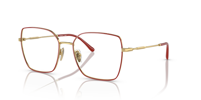 VO4274 Top rood & goud MetaalEyeglass Frames van B24, Hoekweergave