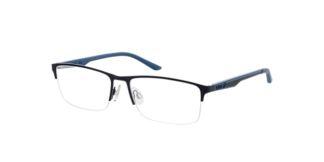 PU0373O Blauw MetaalEyeglass Frames van B24, Hoekweergave