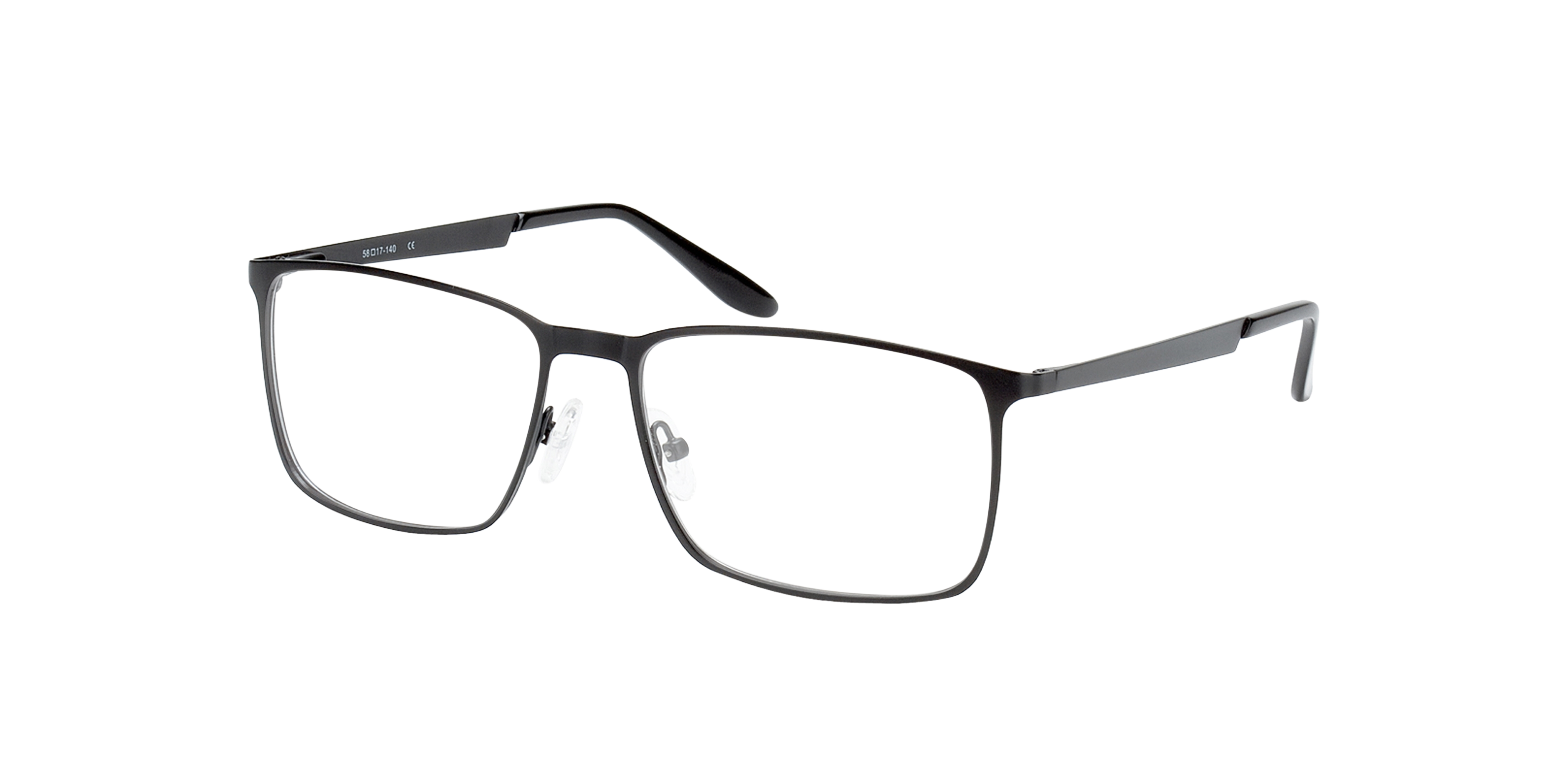 Colchester Schwarz MetallEyeglass Frames von B24, Dreiviertelansicht