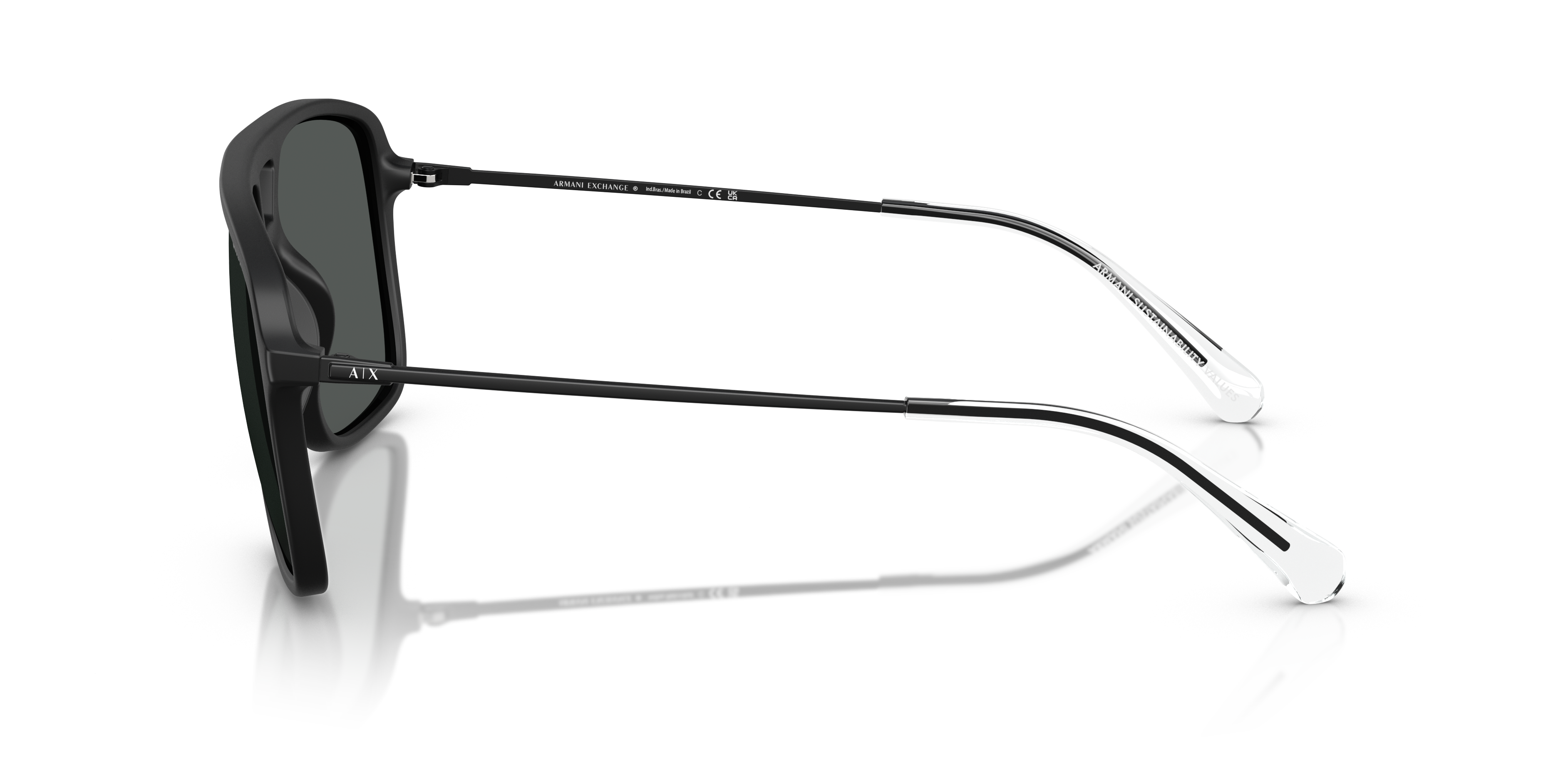 AX4150SU Matzwart KunststofSunglass Frames van B24, Zijaanzicht