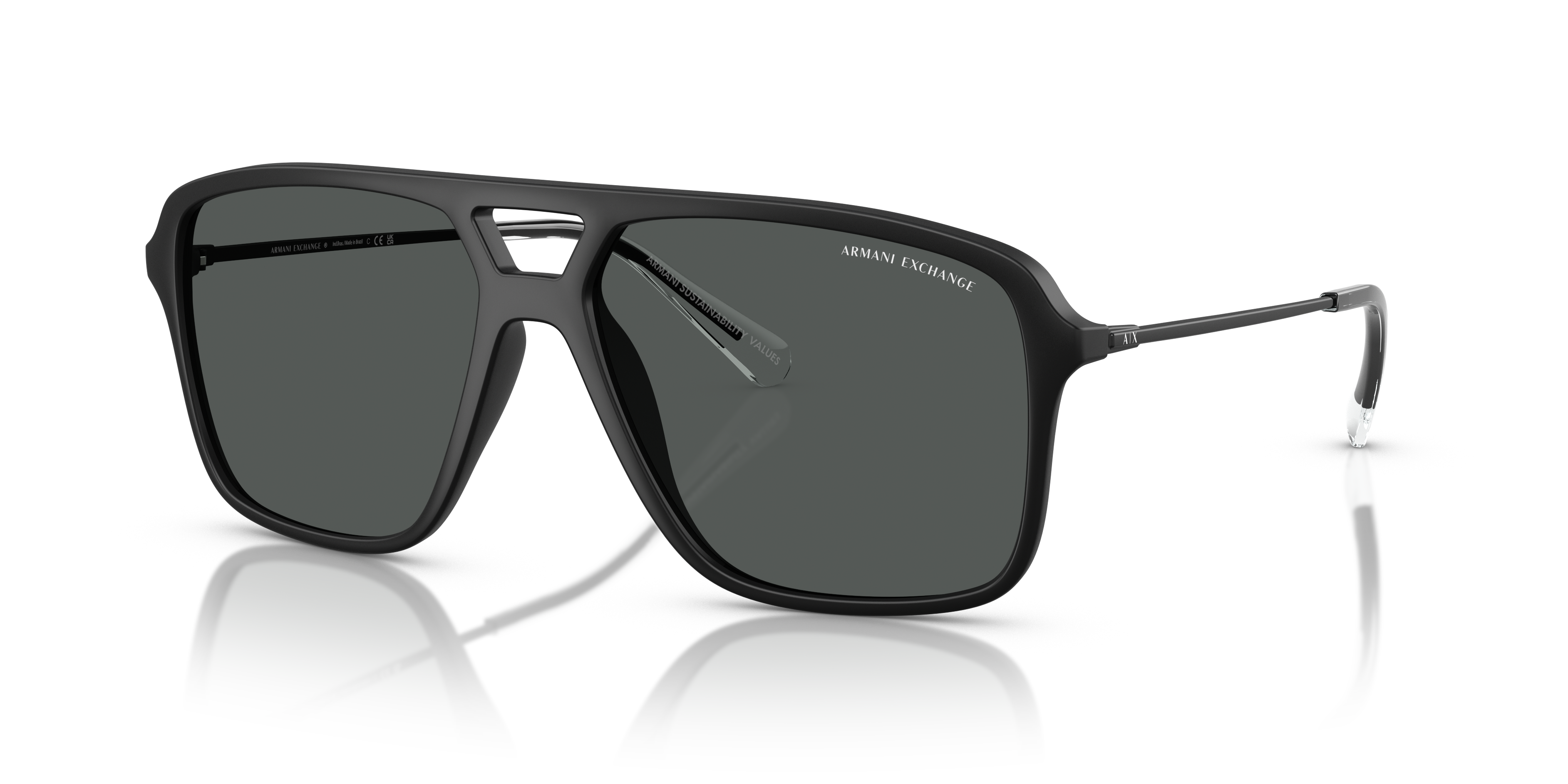 AX4150SU Matzwart KunststofSunglass Frames van B24, Hoekweergave