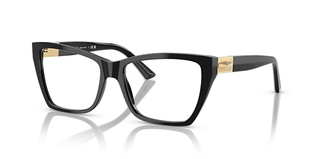 JC3028 Zwart AcetaatEyeglass Frames van B24, Hoekweergave