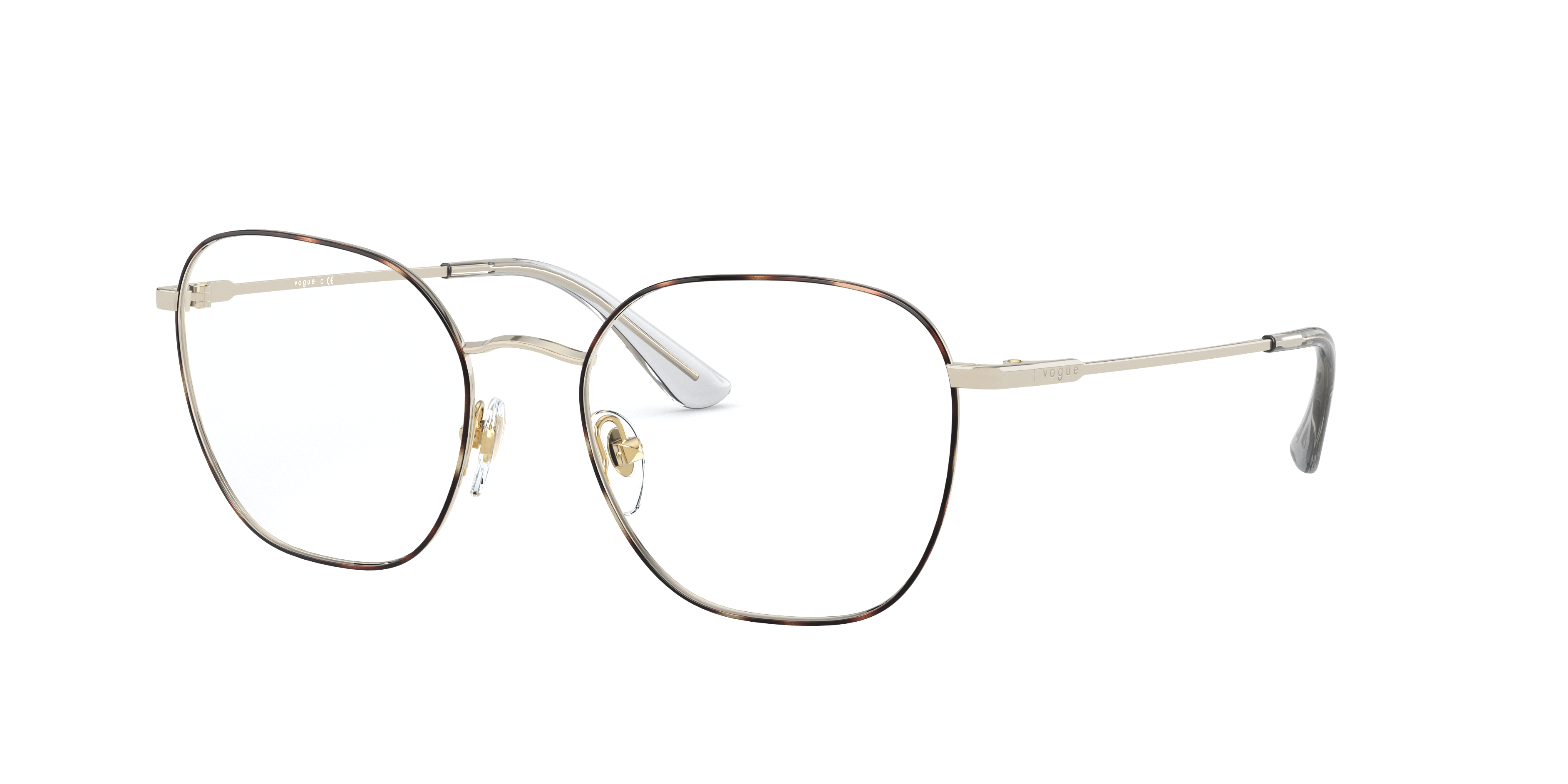 VO4178 Top Havana & lichtgoud MetaalEyeglass Frames van B24, Hoekweergave