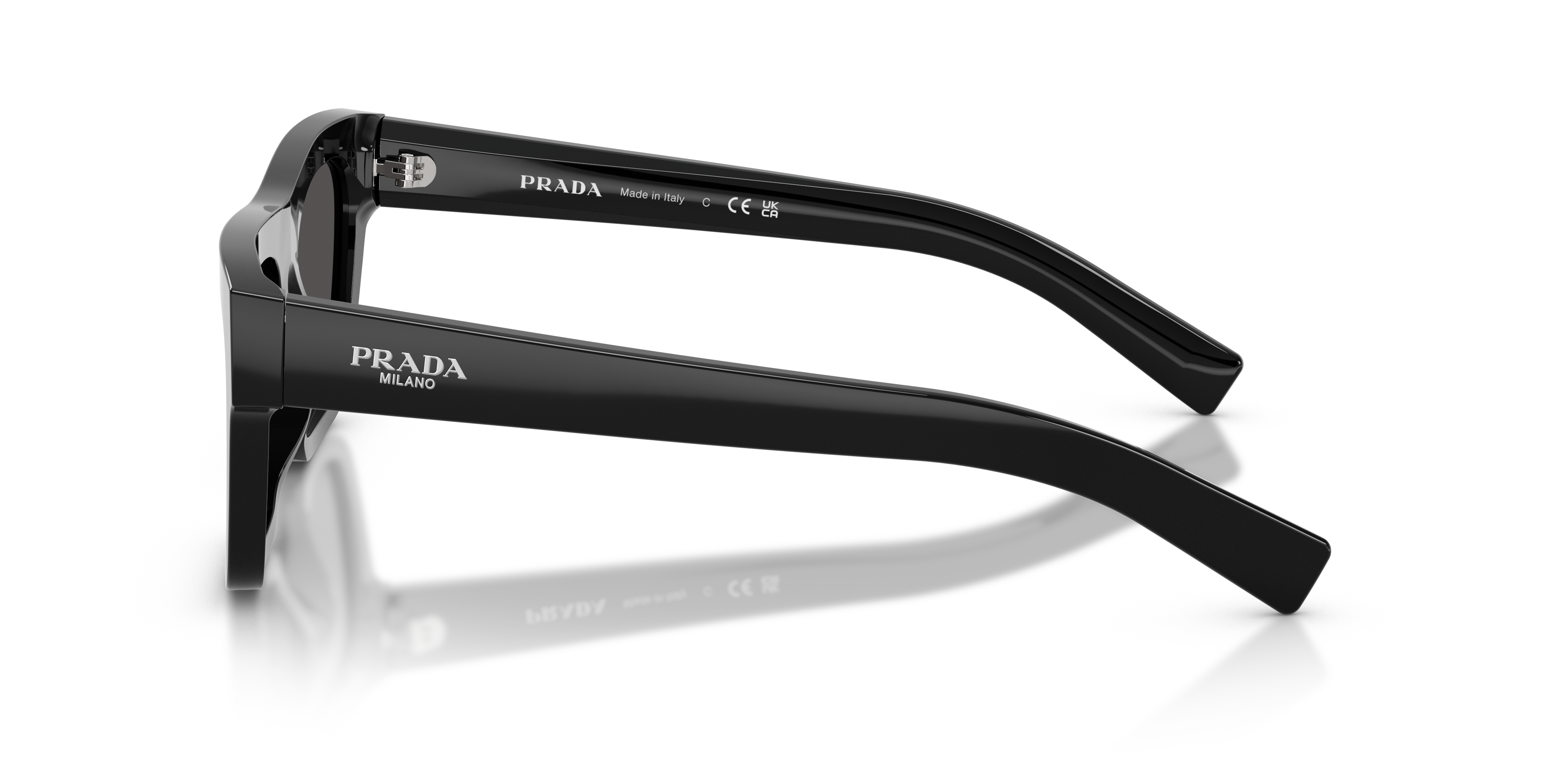 PR C03S Schwarz AcetatSunglass Frames von B24, Seitenansicht