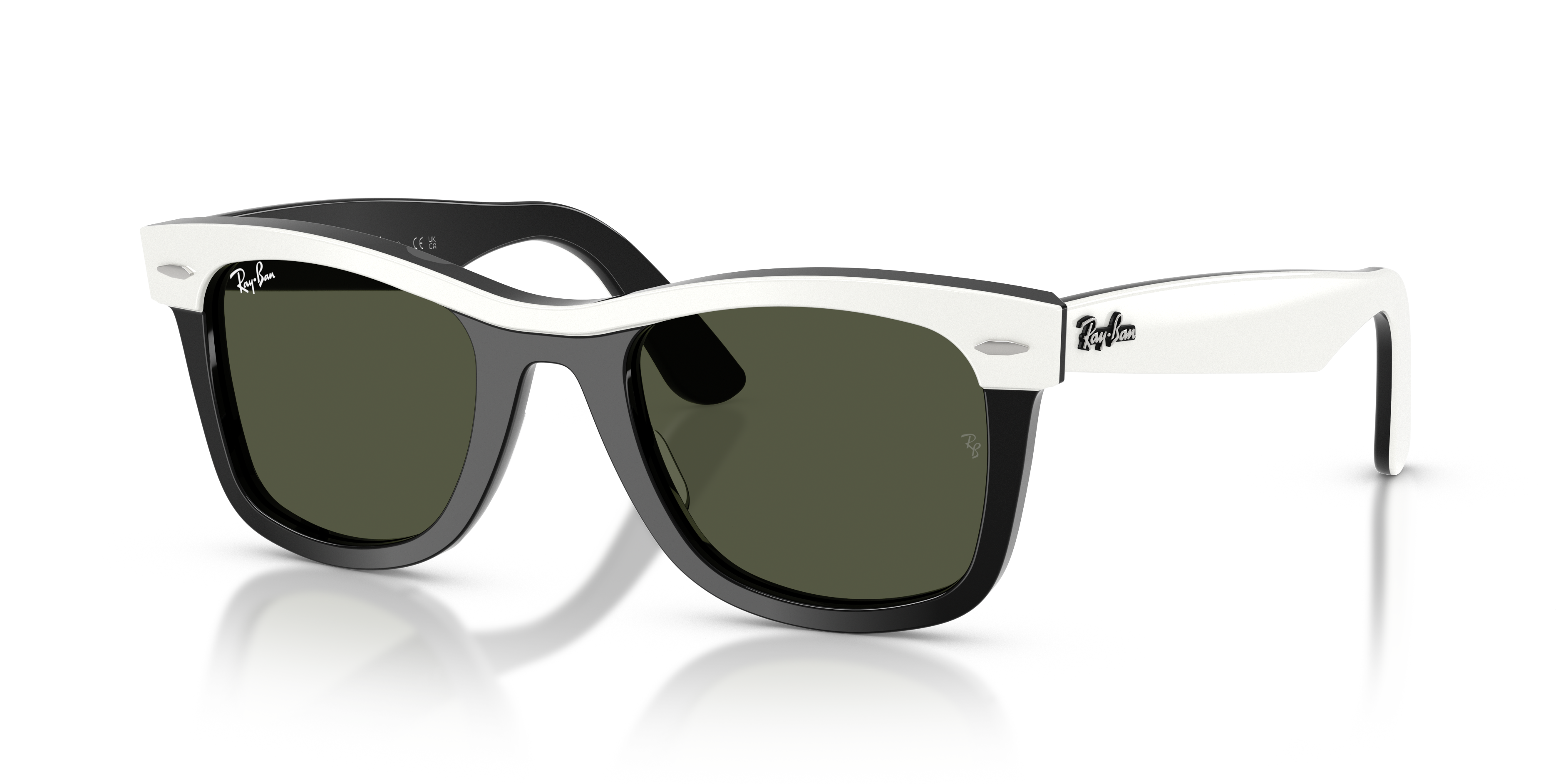 RB2240 White On Black AcetaatSunglass Frames van B24, Hoekweergave
