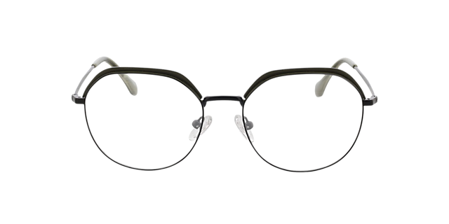 Ibiza Matt Black  &  Khaki MetallEyeglass Frames von B24, Vorderansicht