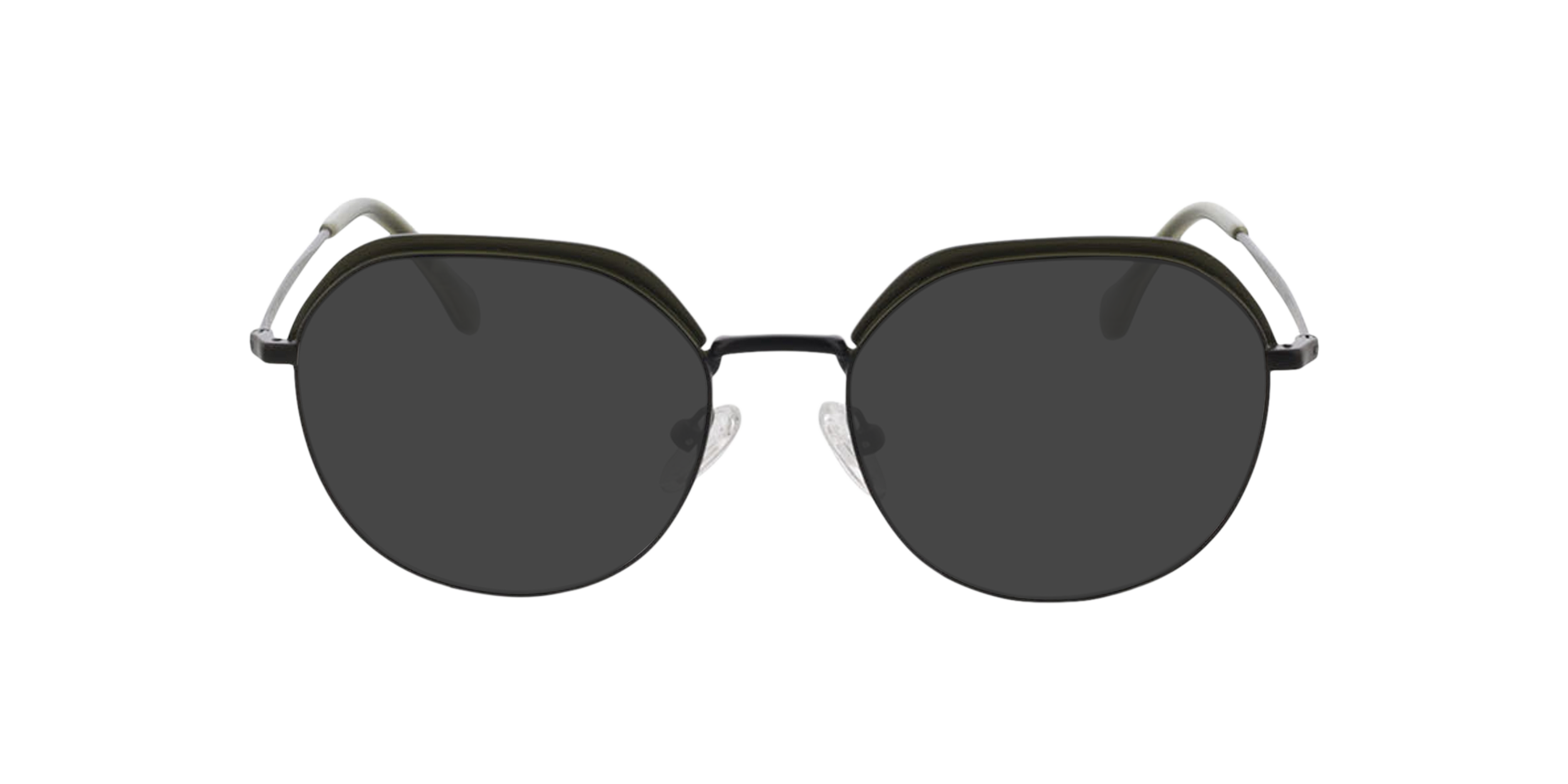 Ibiza Matzwart  &  kaki MetaalEyeglass Frames van B24, met getinte lenzen