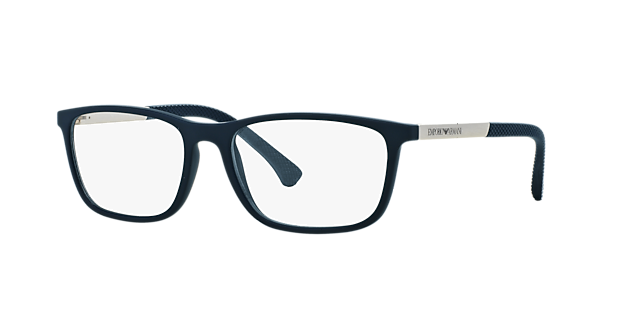 EA3069 Rubber blauw KunststofEyeglass Frames van B24, Hoekweergave