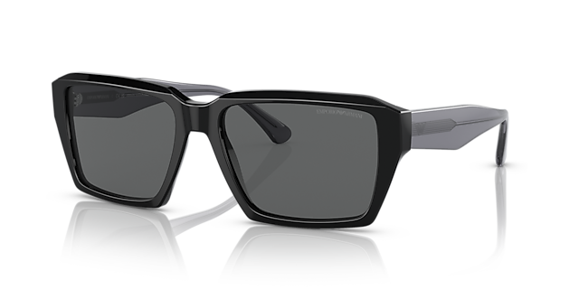 EA4186 Schwarz glänzend AcetatSunglass Frames von B24, Dreiviertelansicht