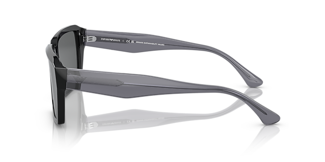 EA4186 Schwarz glänzend AcetatSunglass Frames von B24, Seitenansicht