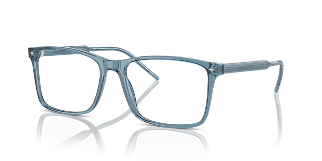AR7258 Transparant blauw AcetaatEyeglass Frames van B24, Hoekweergave