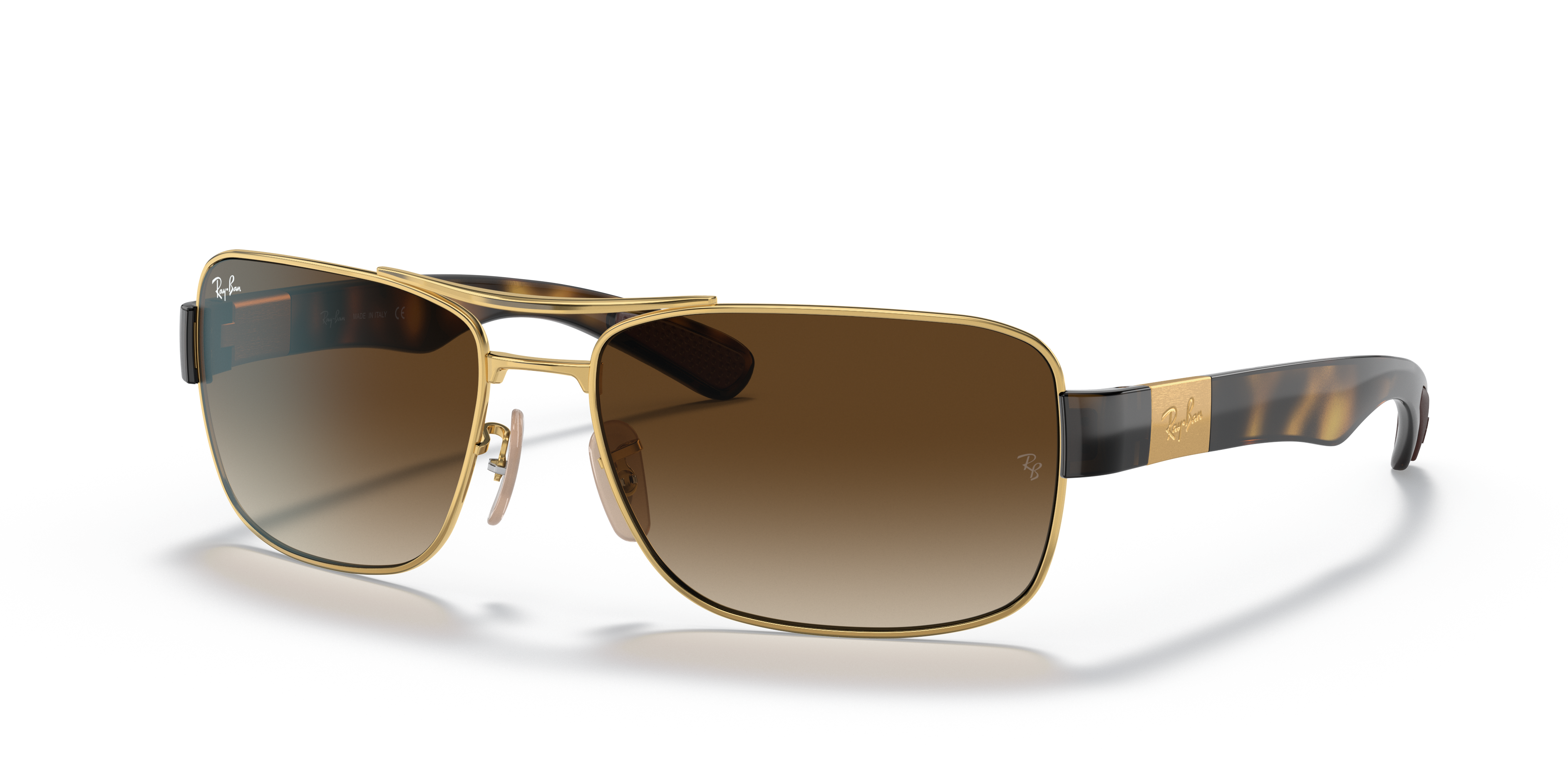 RB3522 Arista Gold MetallSunglass Frames von B24, Dreiviertelansicht