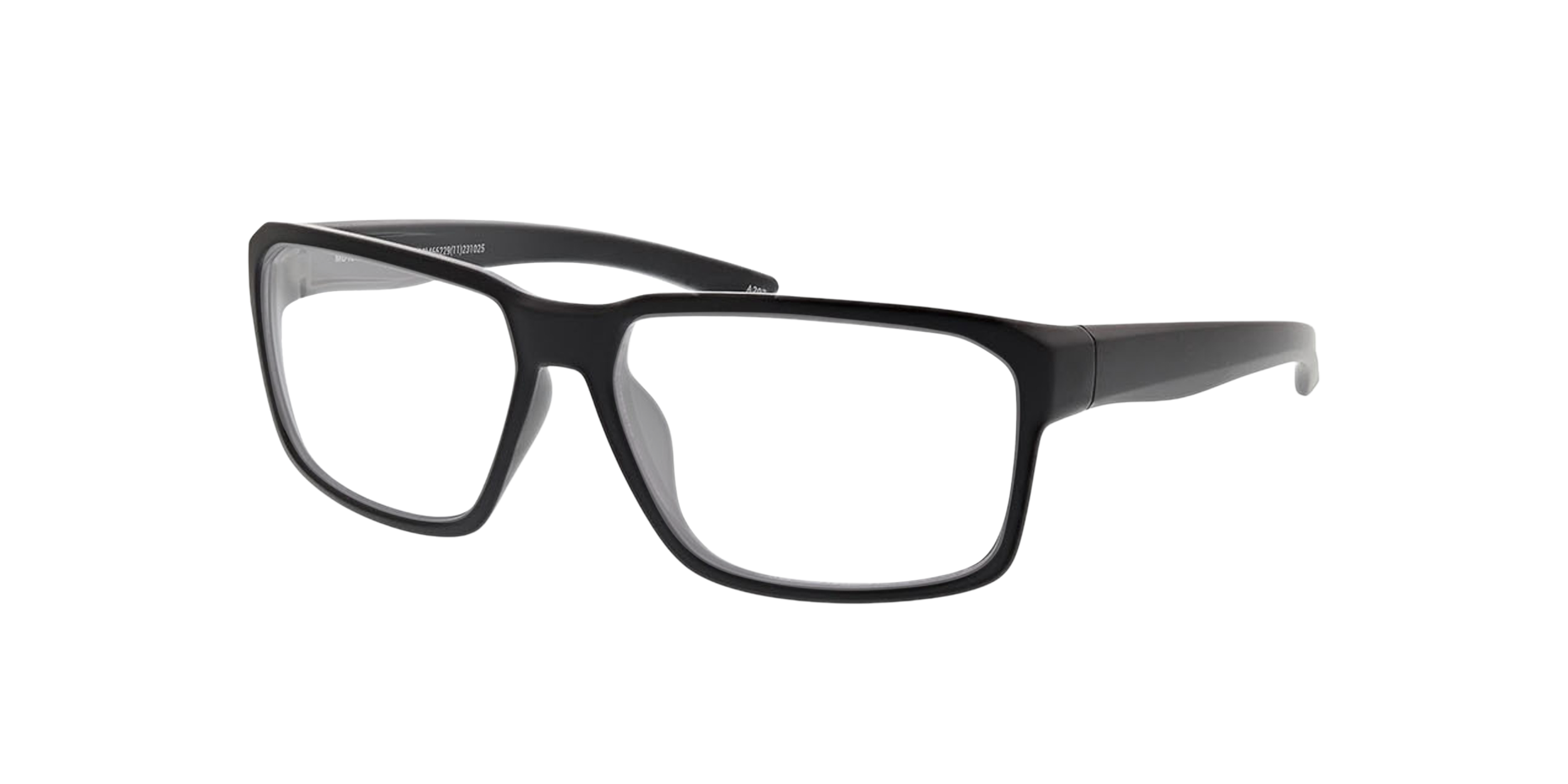 Rocket Matzwart KunststofEyeglass Frames van B24, Hoekweergave