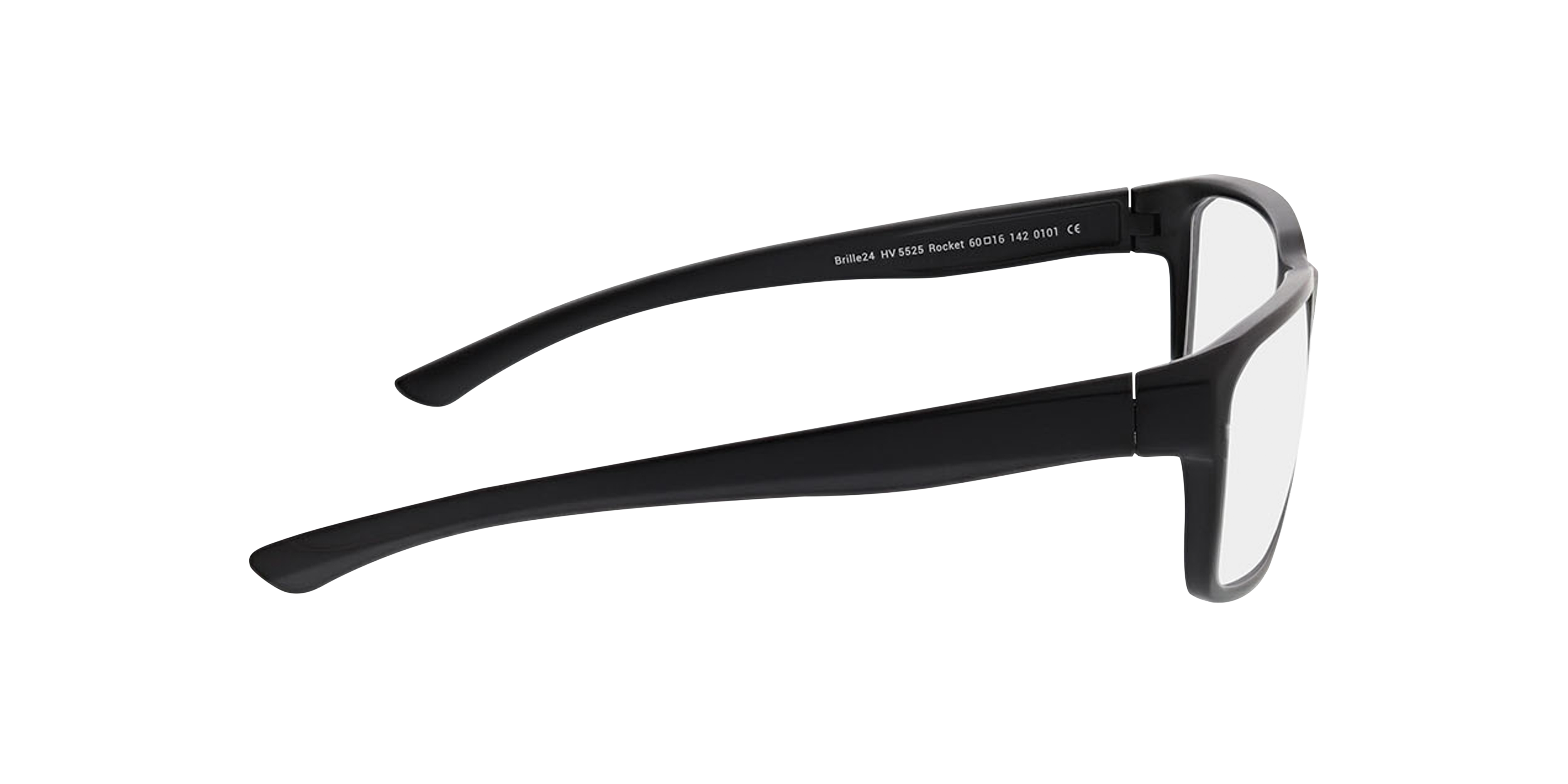 Rocket Matzwart KunststofEyeglass Frames van B24, Zijaanzicht