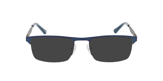 Vancouver Matt Blue & Matt Silver & Blue MetallEyeglass Frames von B24, mit getönten Gläsern