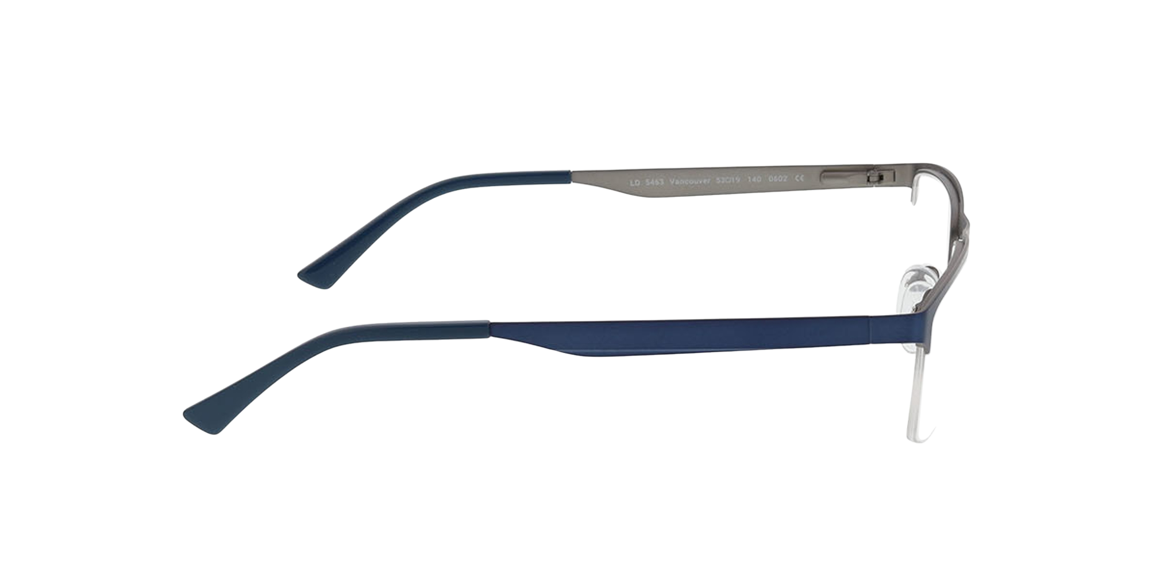 Vancouver Matt Blue  &  Matt Silver  &  Blue MetallEyeglass Frames von B24, Seitenansicht