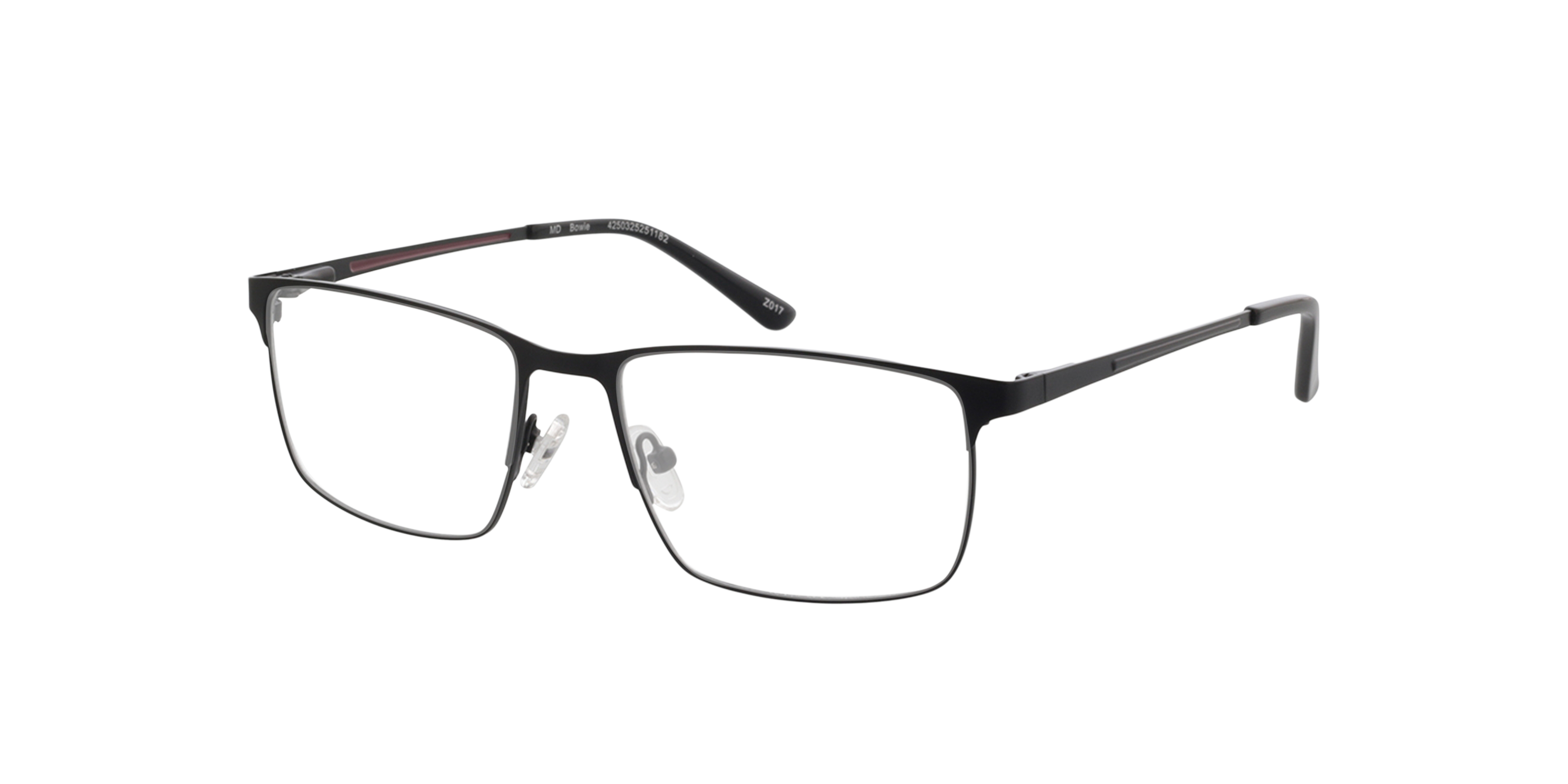 Bowie Mattschwarz MetallEyeglass Frames von B24, Dreiviertelansicht