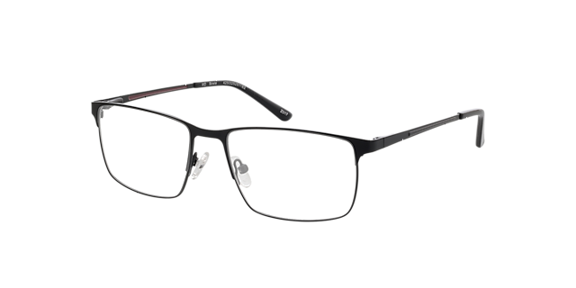 Bowie Matzwart MetaalEyeglass Frames van B24, Hoekweergave