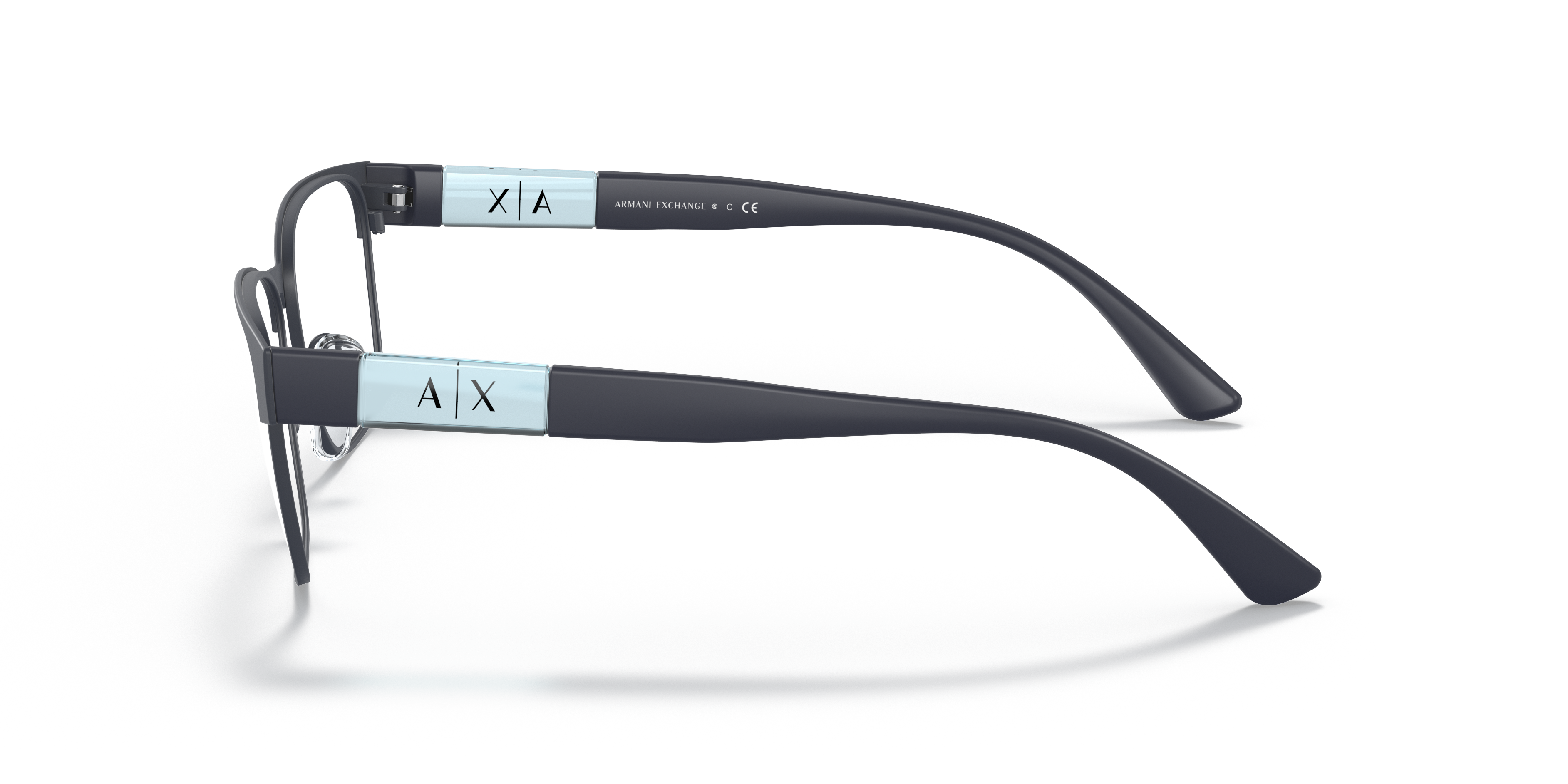 AX1052 Matblauw MetaalEyeglass Frames van B24, Zijaanzicht