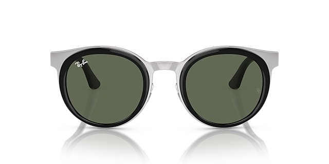 RB3710 Zwart op zilver MetaalSunglass Frames van B24, Vooraanzicht