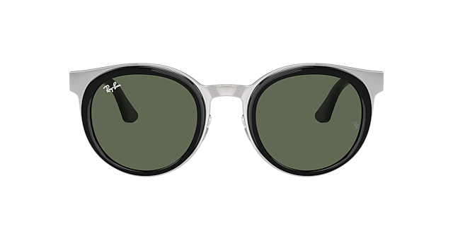 RB3710 Zwart op zilver MetaalSunglass Frames van B24, met getinte lenzen