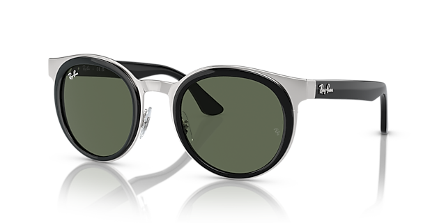 RB3710 Zwart op zilver MetaalSunglass Frames van B24, Hoekweergave