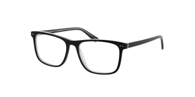 CHICAGO Trilayer Black  &  Grey AcetatEyeglass Frames von B24, Dreiviertelansicht