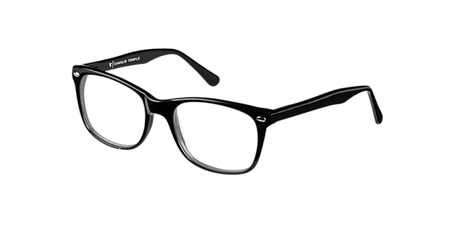 Charlie CT Jet Black AcetaatEyeglass Frames van B24, Hoekweergave