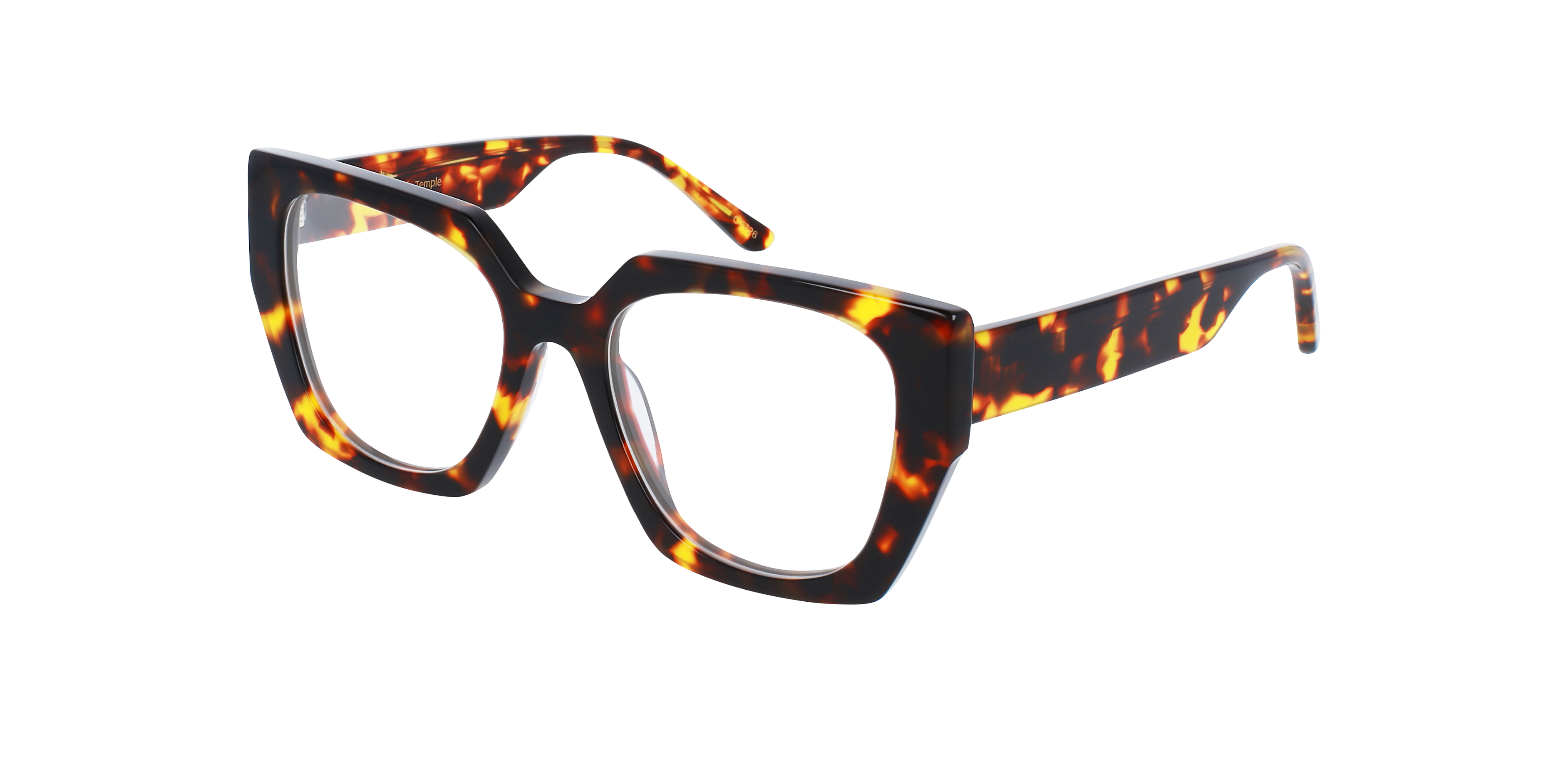 Regina Havana Brown AcetaatEyeglass Frames van B24, Hoekweergave