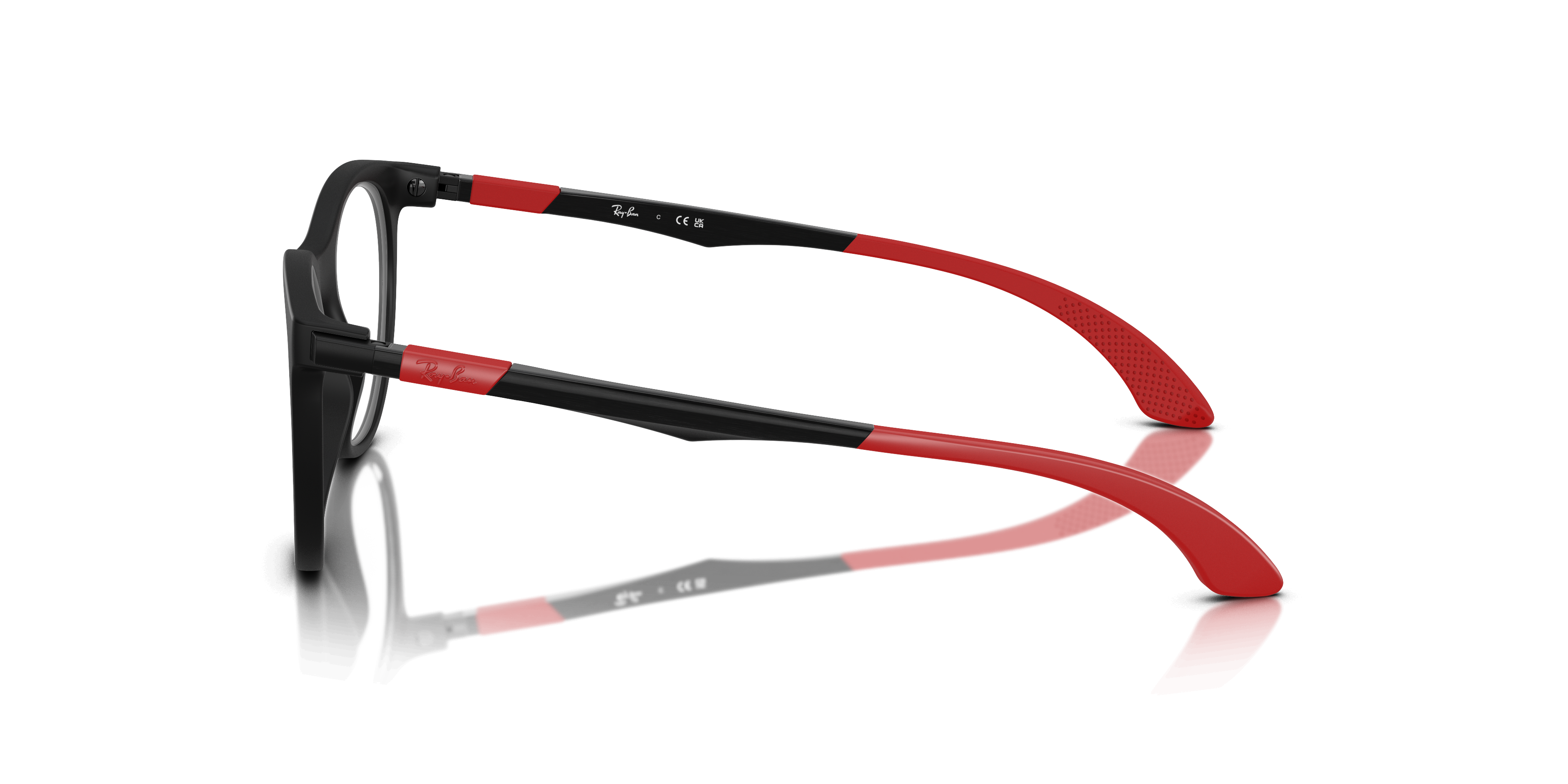 RB9082V Matzwart KunststofEyeglass Frames van B24, Zijaanzicht