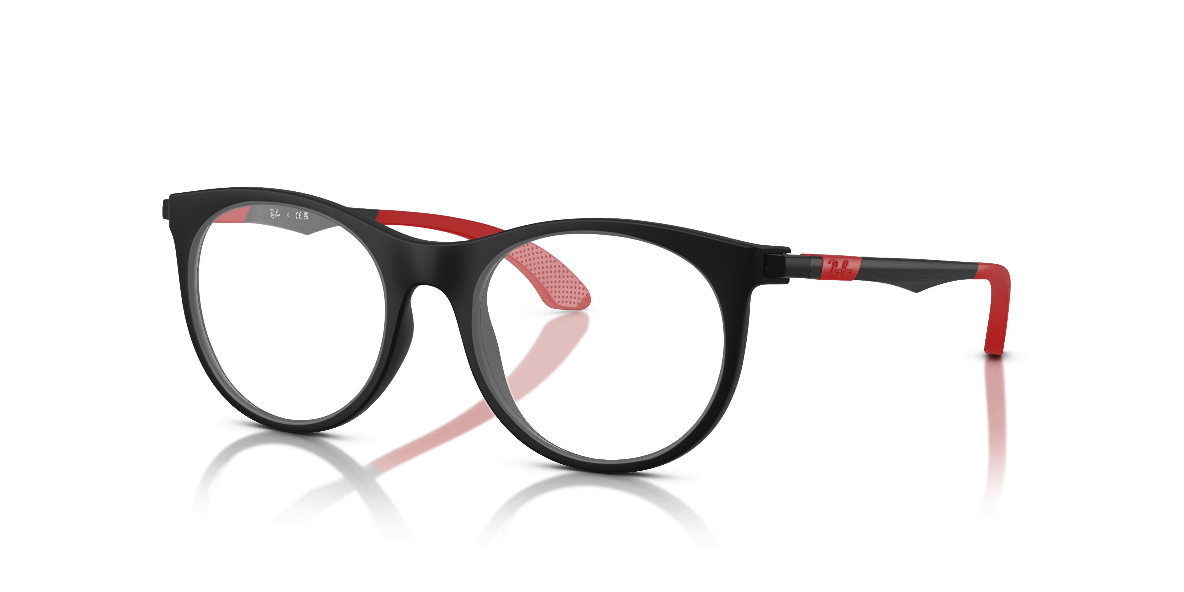 RB9082V Matzwart KunststofEyeglass Frames van B24, Hoekweergave