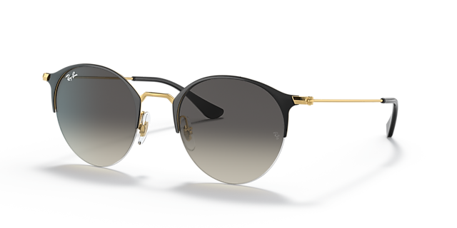 RB3578 Schwarz auf Gold MetallSunglass Frames von B24, Dreiviertelansicht