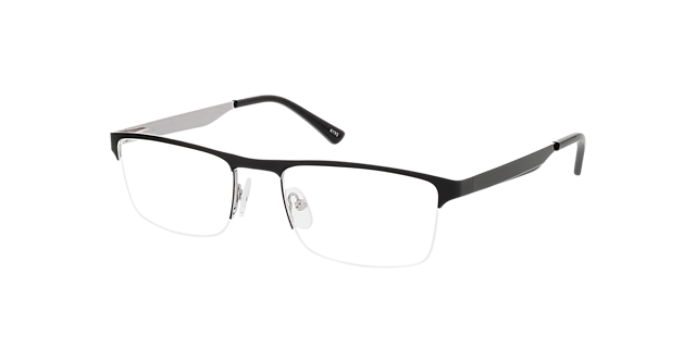 Vancouver Zwart & Zilver MetaalEyeglass Frames van B24, Hoekweergave