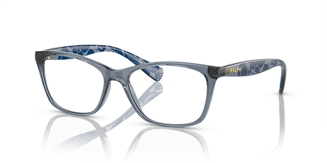 RA7071 Shiny Trasparent Blue KunststoffEyeglass Frames von B24, Dreiviertelansicht