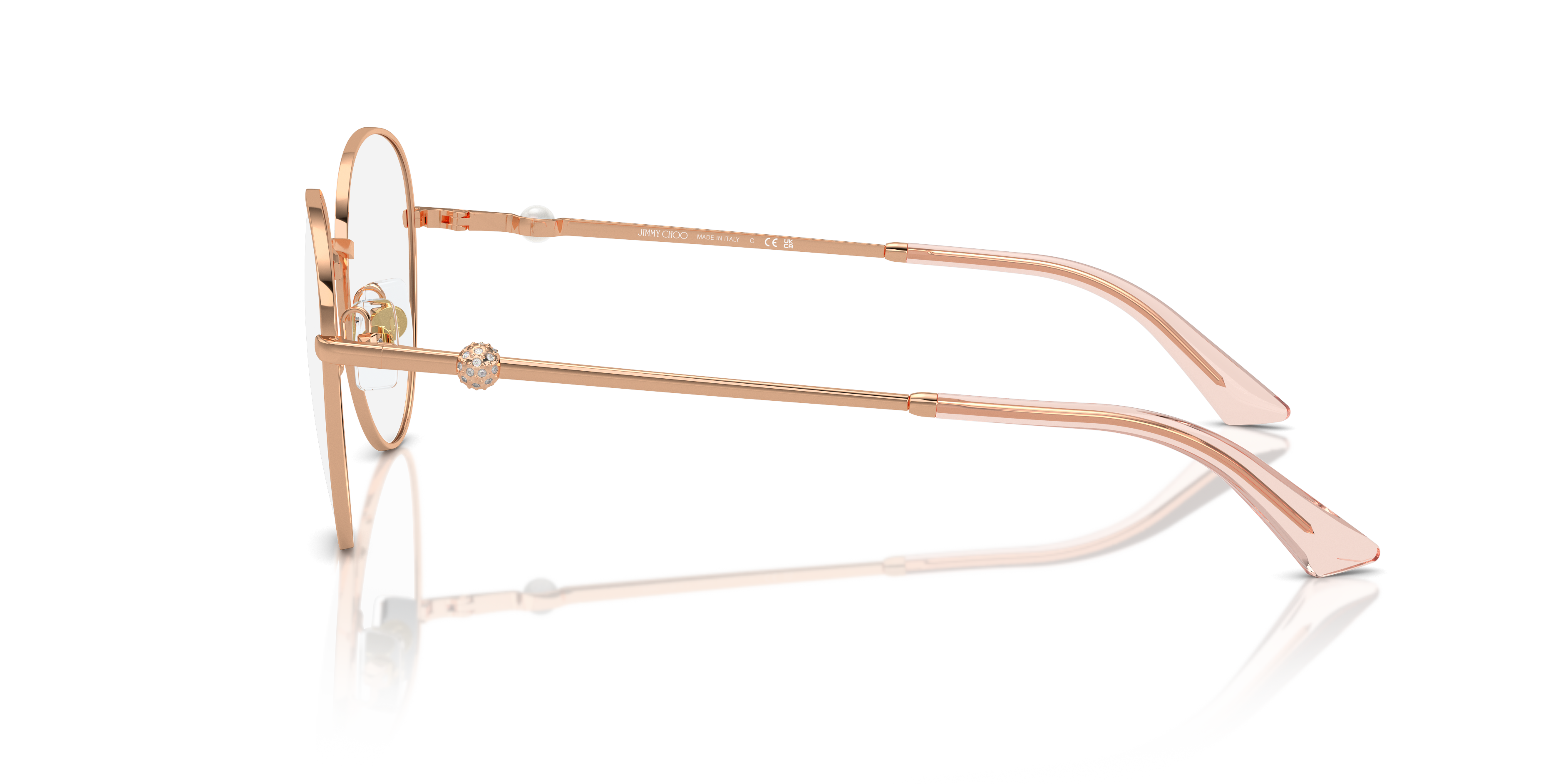 JC2004HB Roségoud MetaalEyeglass Frames van B24, Zijaanzicht