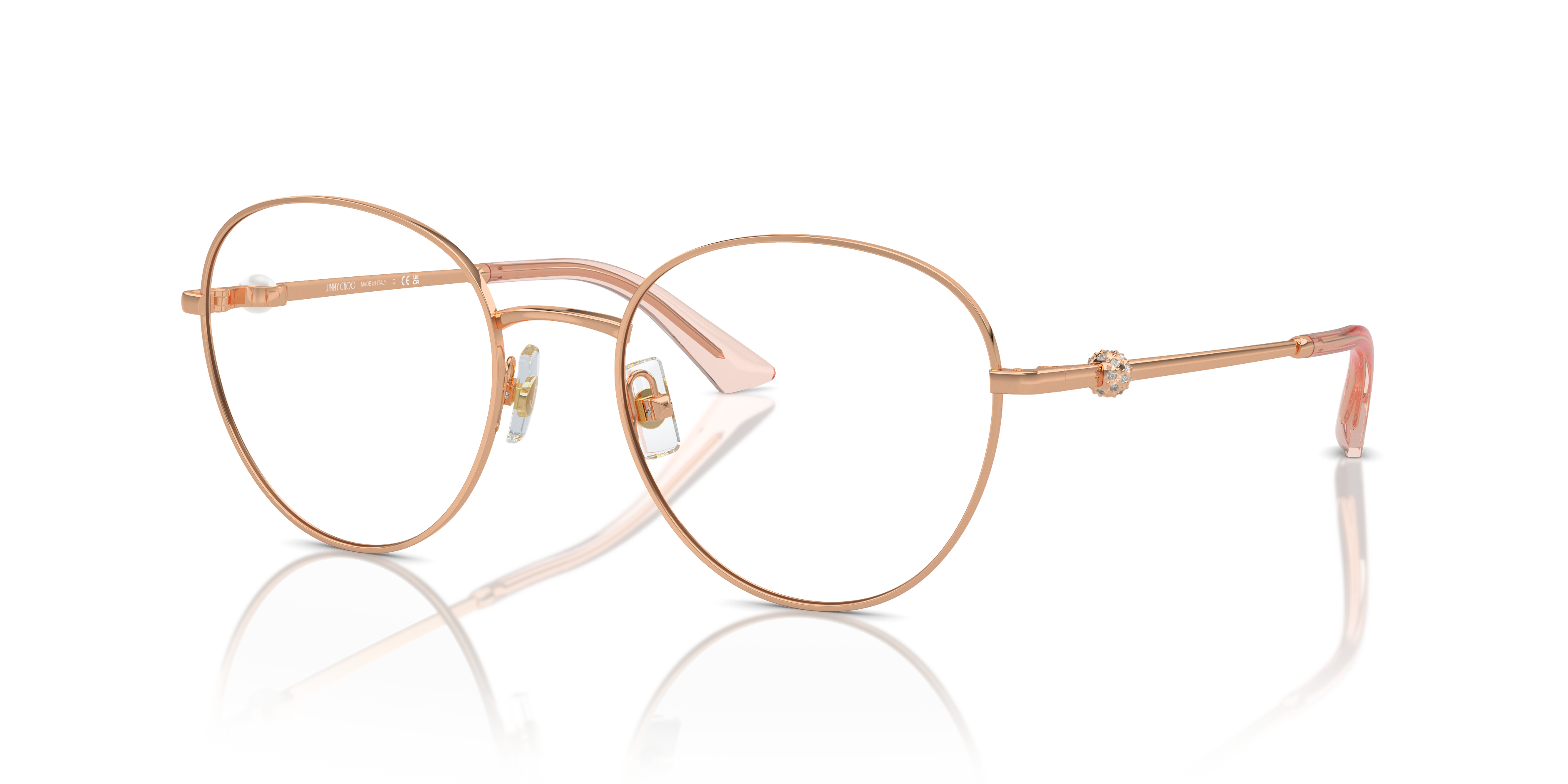 JC2004HB Roségoud MetaalEyeglass Frames van B24, Hoekweergave