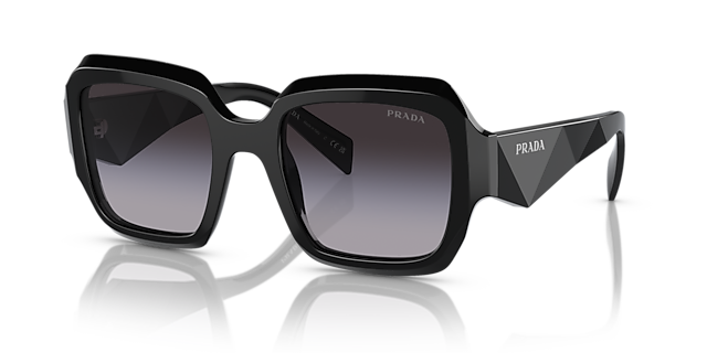 PR 28ZS Zwart AcetaatSunglass Frames van B24, Hoekweergave