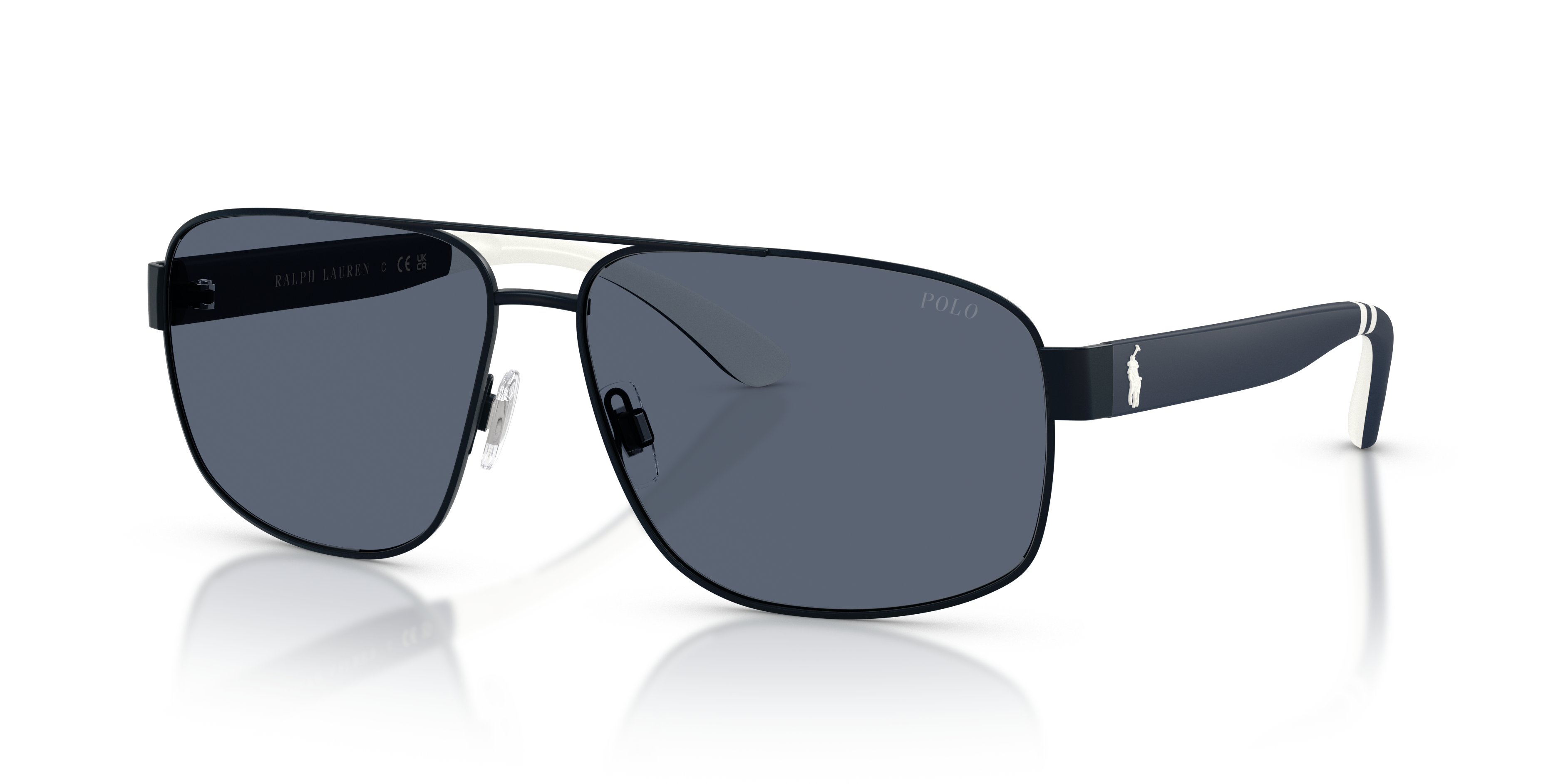 PH3112 Mat marineblauw MetaalSunglass Frames van B24, Hoekweergave