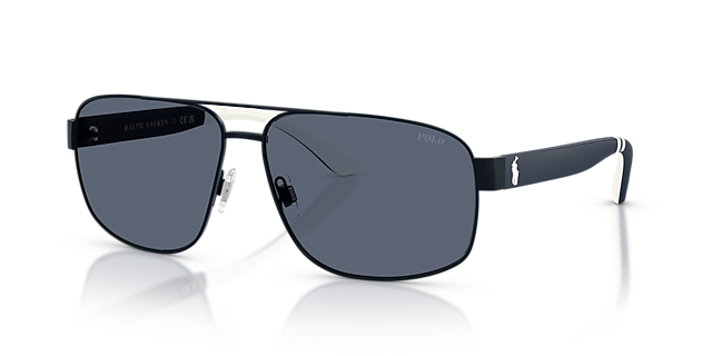 PH3112 Marineblau matt MetallSunglass Frames von B24, Dreiviertelansicht