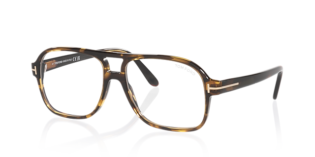 FT6058-B Tortoise Clear AcetaatEyeglass Frames van B24, Hoekweergave