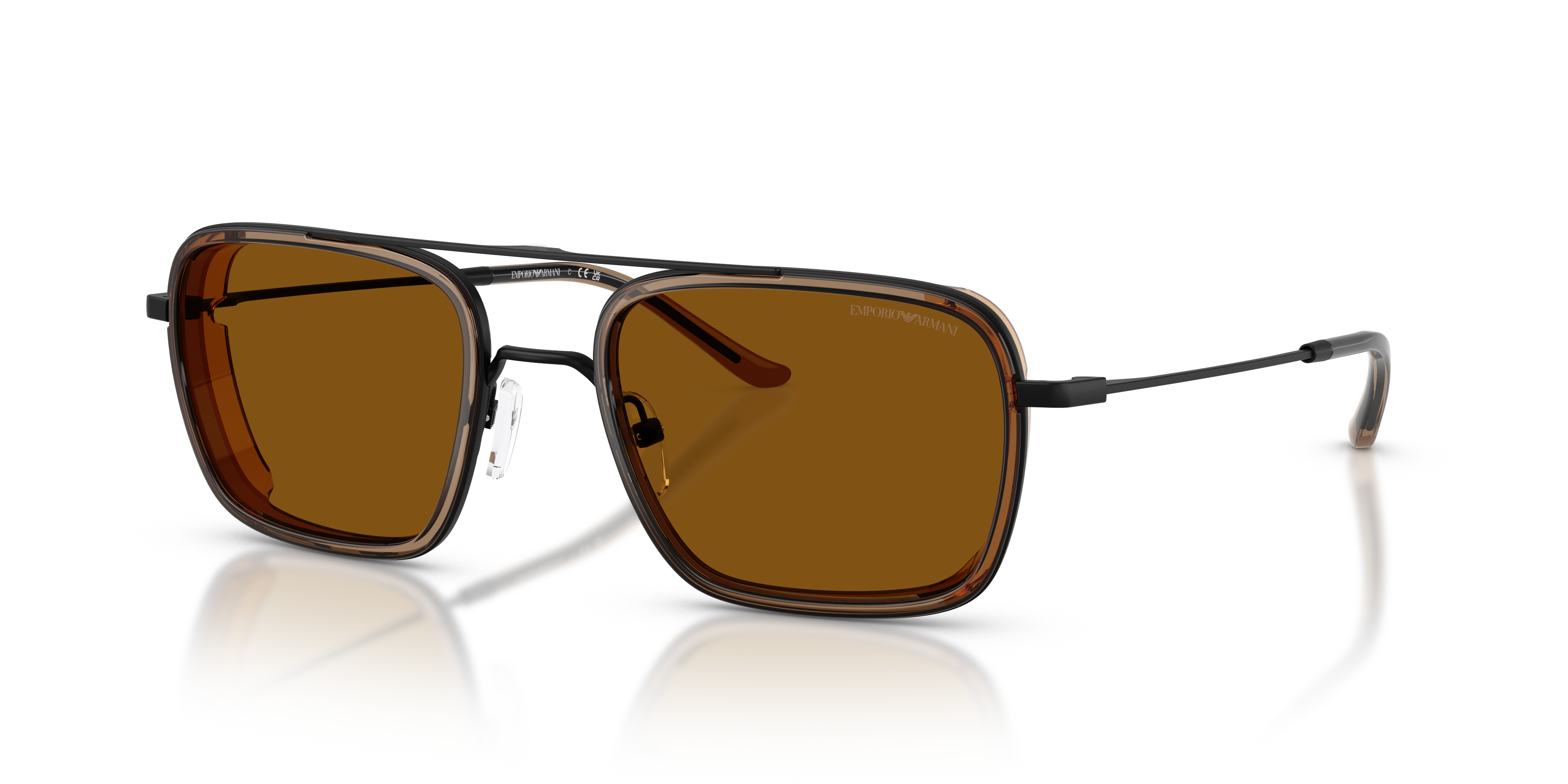 EA2162 Matt Schwarz MetallSunglass Frames von B24, Dreiviertelansicht