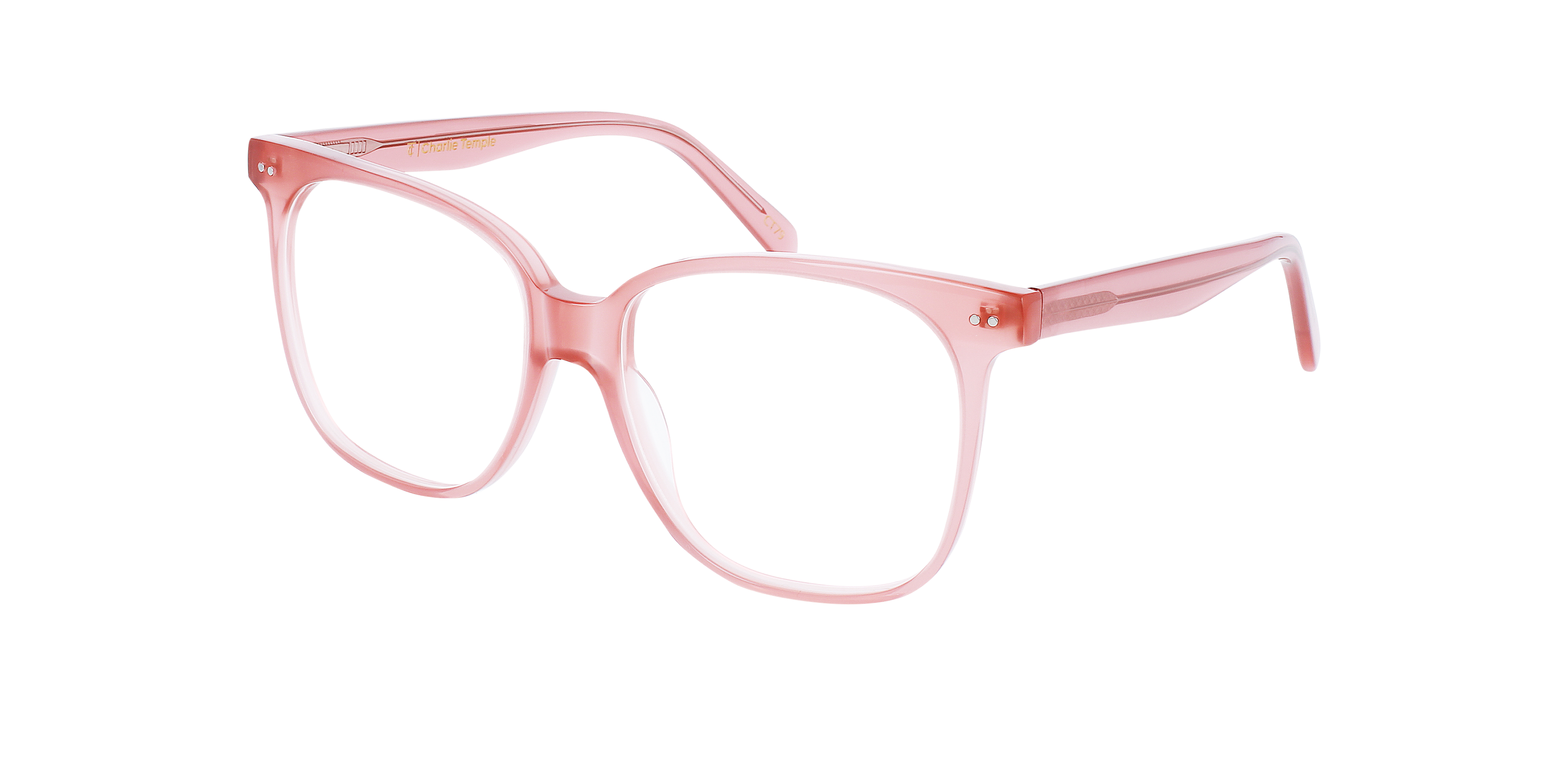 Big Mama Milky Dark Rose AcetatEyeglass Frames von B24, Dreiviertelansicht