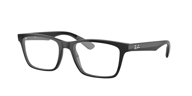 RB7025 Zwart KunststofEyeglass Frames van B24, Hoekweergave