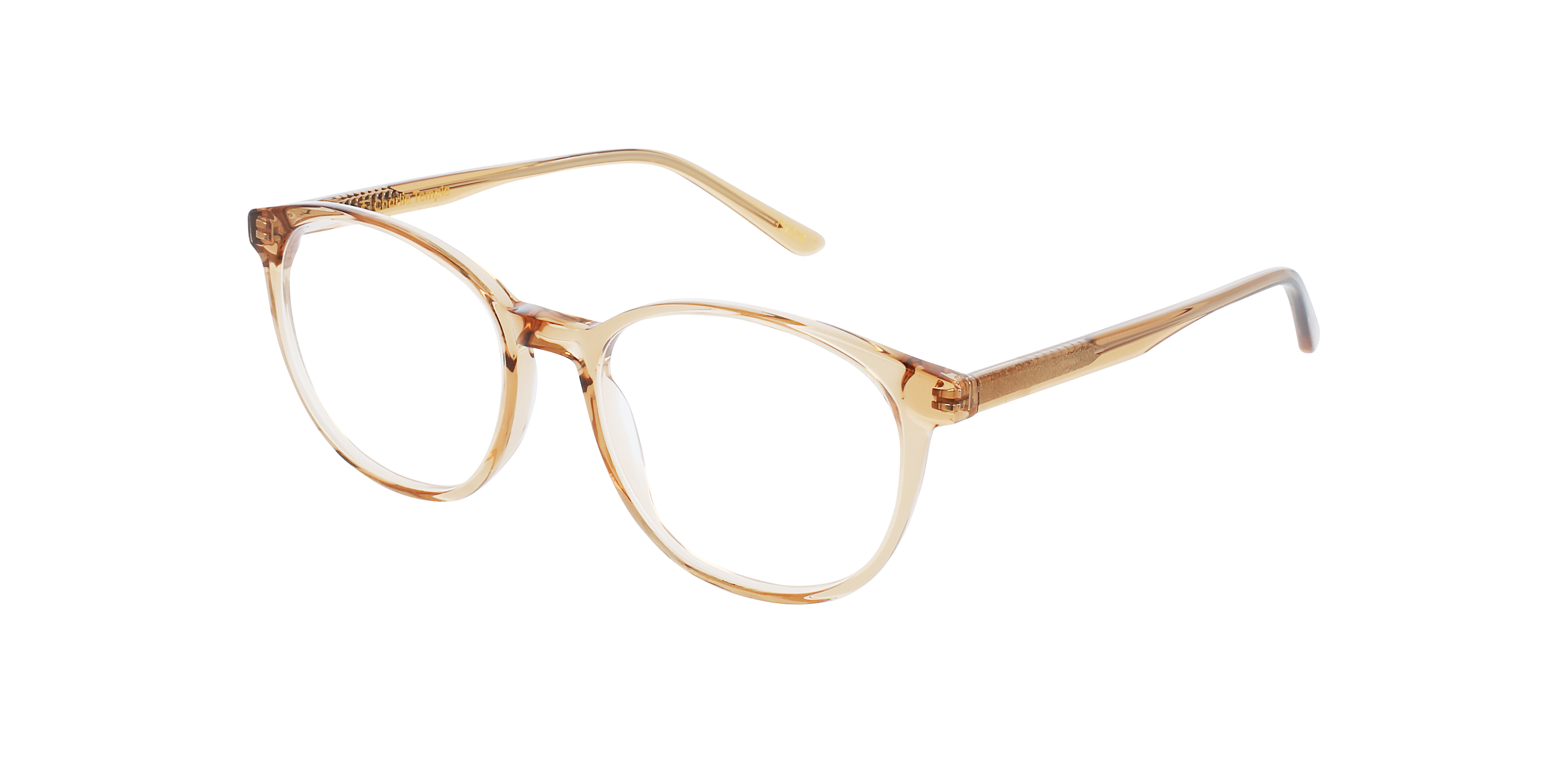 Sofia Crystal Caramel AcetaatEyeglass Frames van B24, Hoekweergave