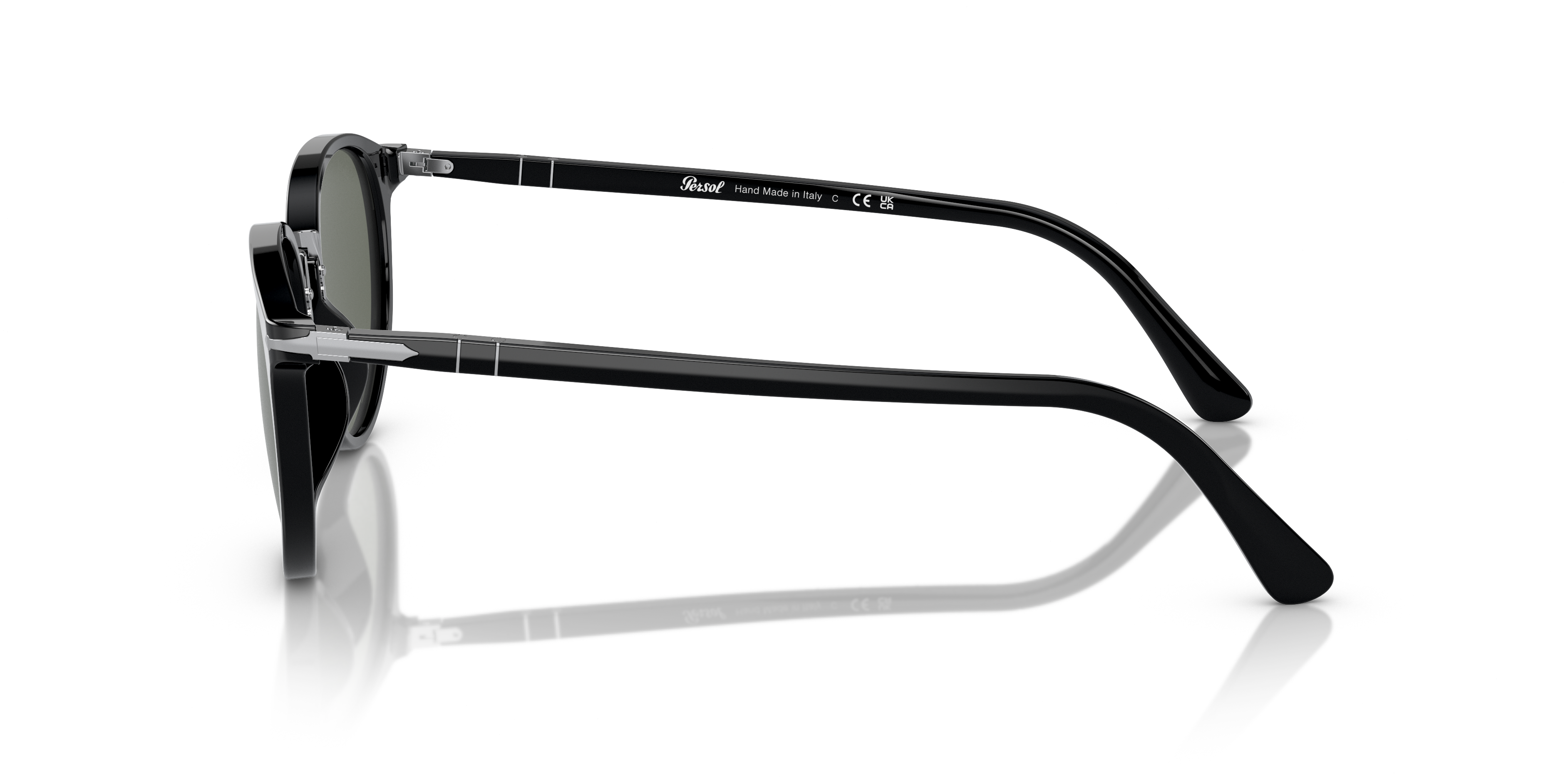 PO3210S Zwart AcetaatSunglass Frames van B24, Zijaanzicht