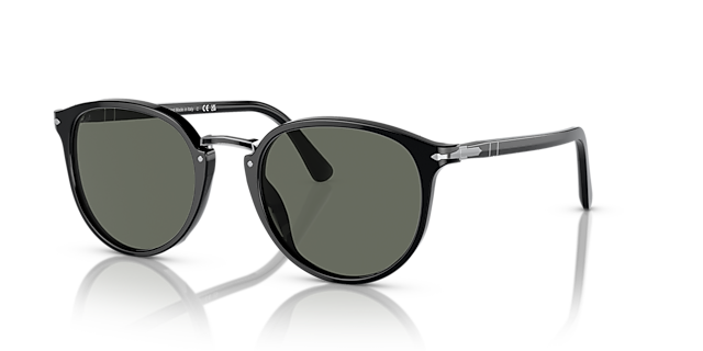 PO3210S Schwarz AcetatSunglass Frames von B24, Dreiviertelansicht