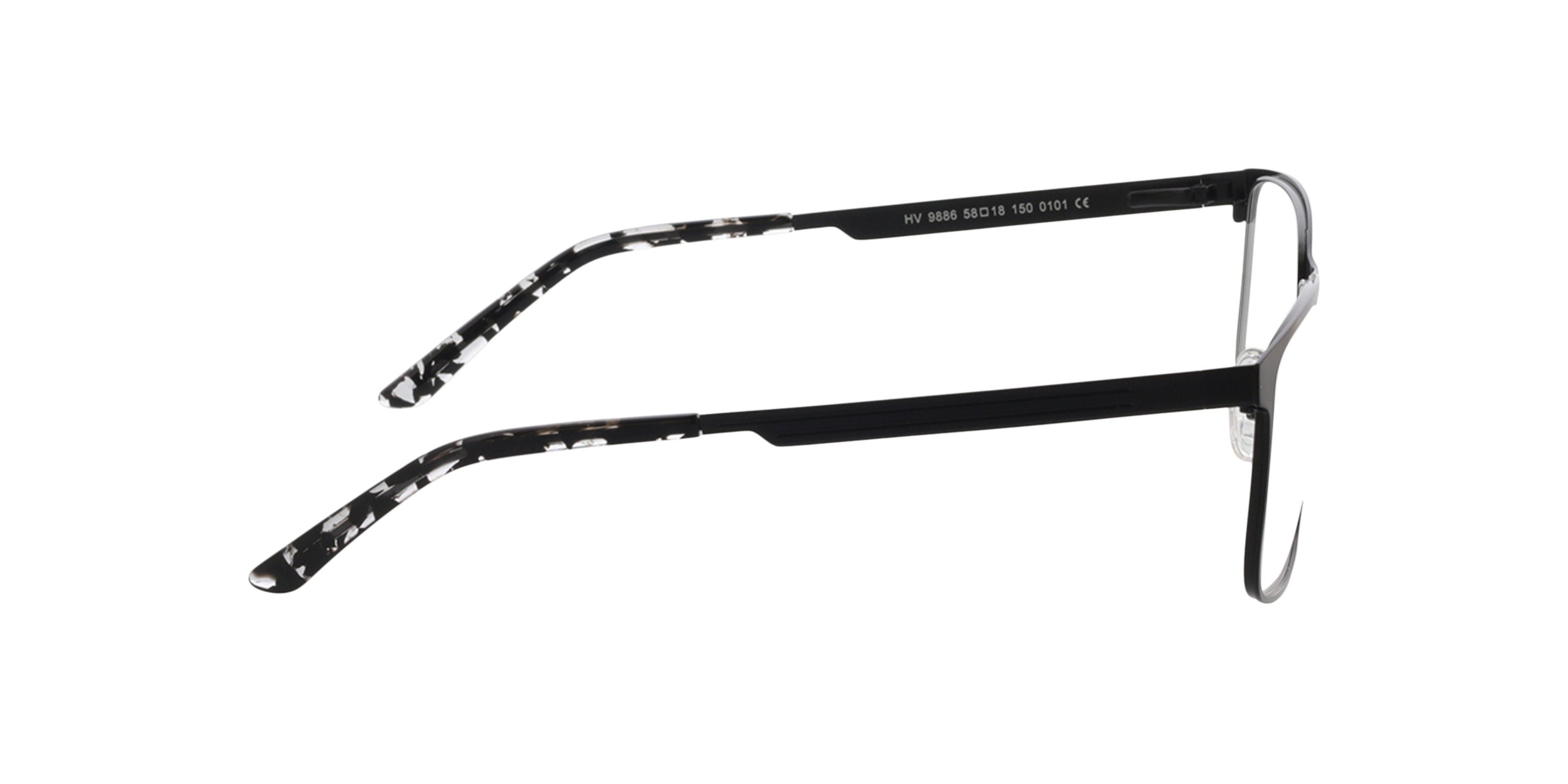 Aprilia Matzwart MetaalEyeglass Frames van B24, Zijaanzicht