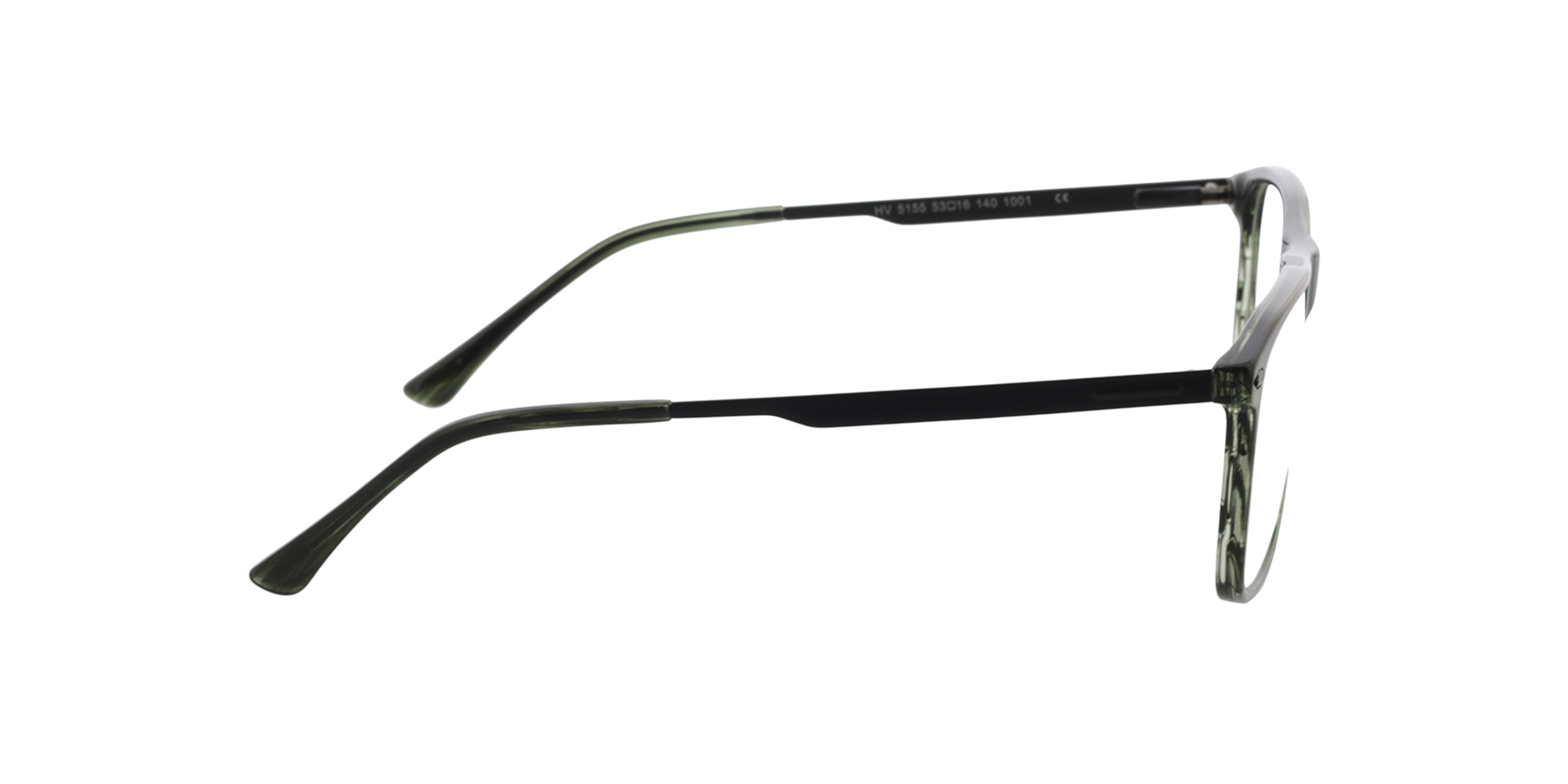 Mike Green Horn  &  Matt Black AcetatEyeglass Frames von B24, Seitenansicht