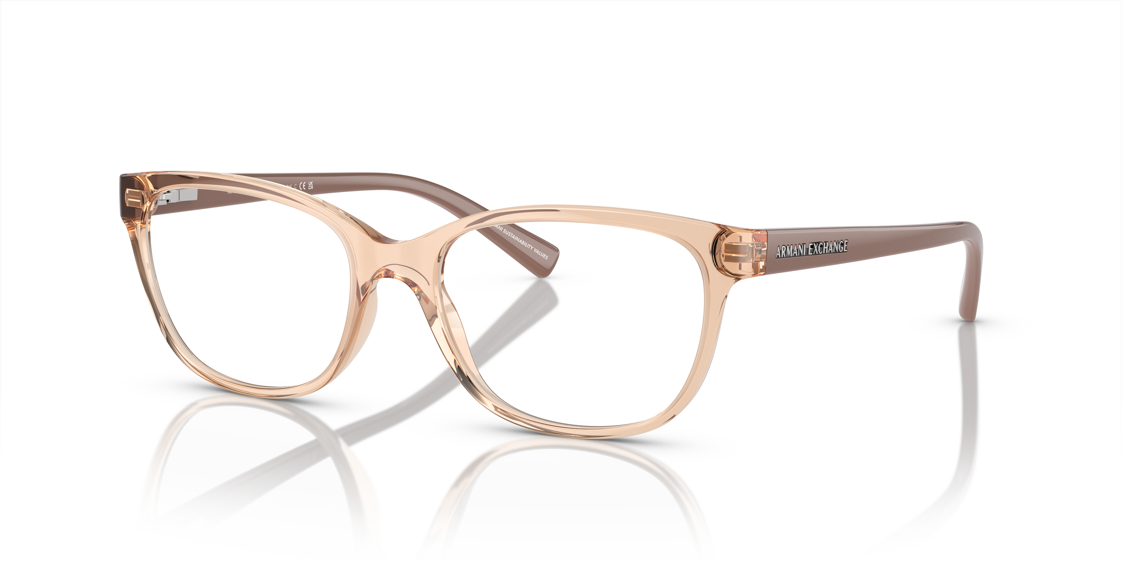 AX3037 Tundra glänzend transparent KunststoffEyeglass Frames von B24, Dreiviertelansicht