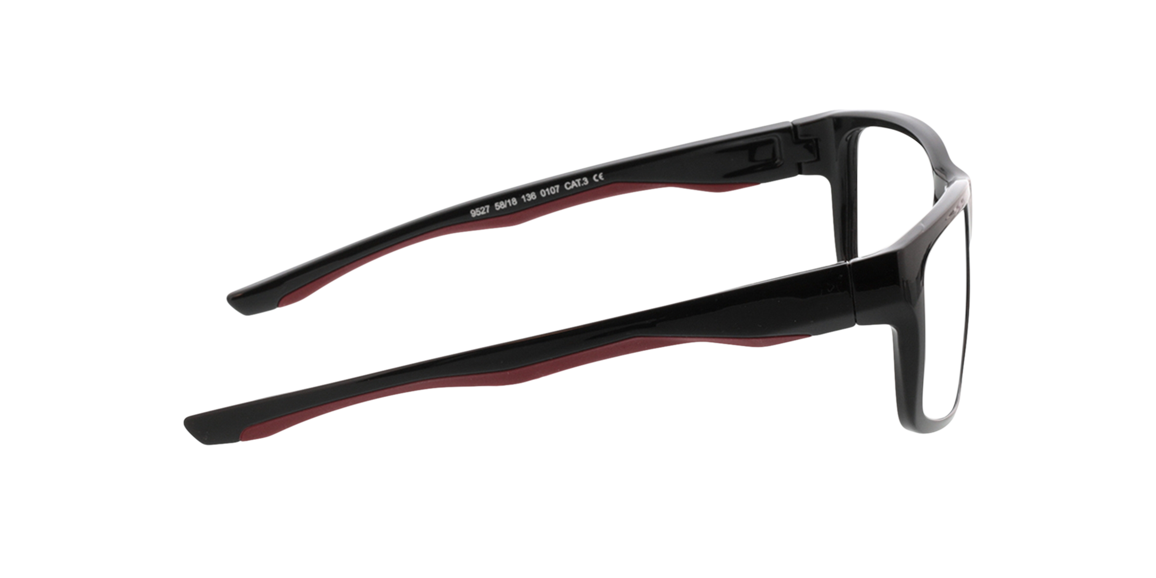 Beat Zwart & rood KunststofEyeglass Frames van B24, Zijaanzicht